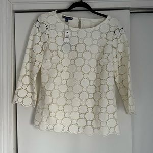 Talbots Lace Blouse, size xs, cream
